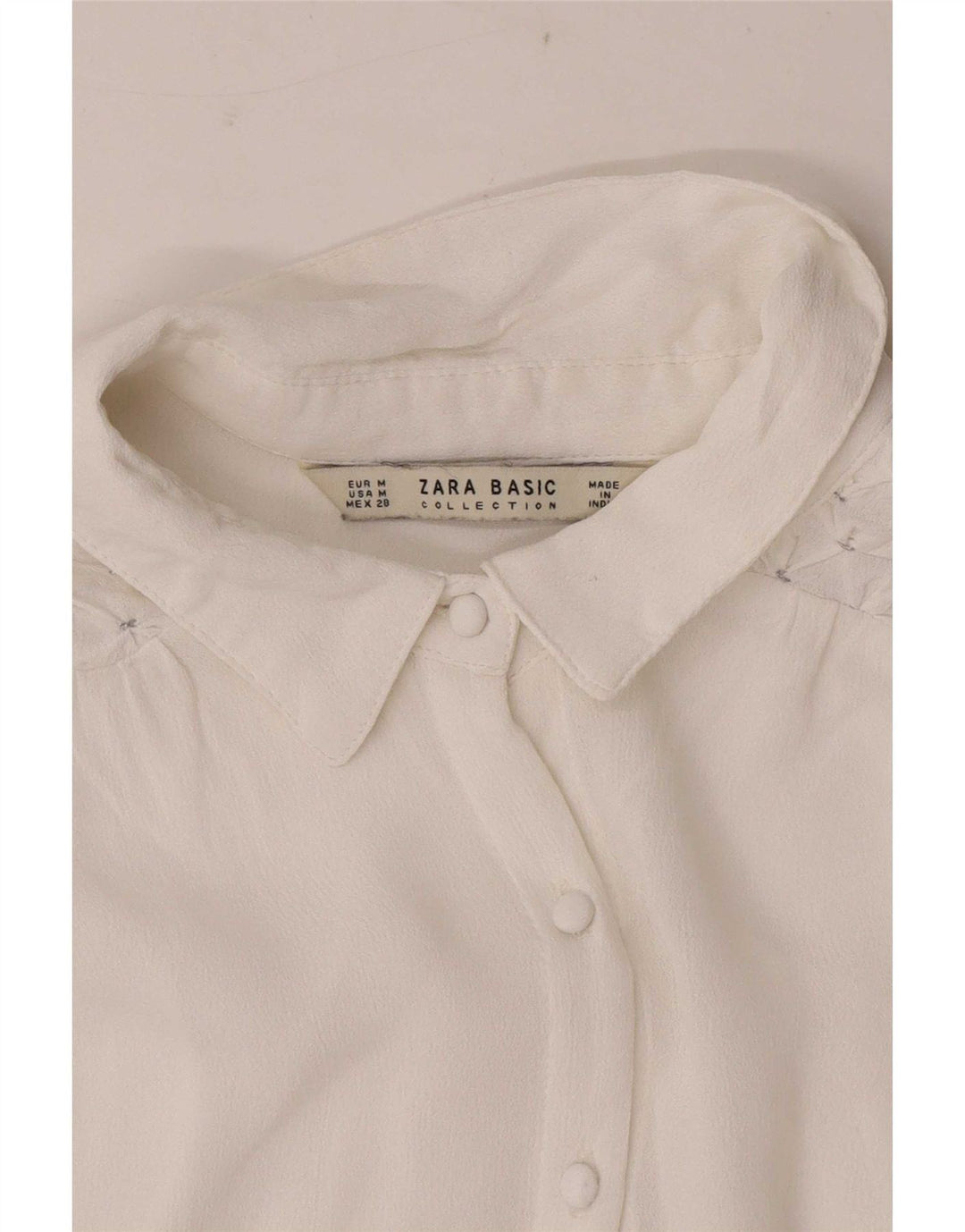 Zara Womens Long Sleeve Regular Fit Shirt UK 12 Medium White