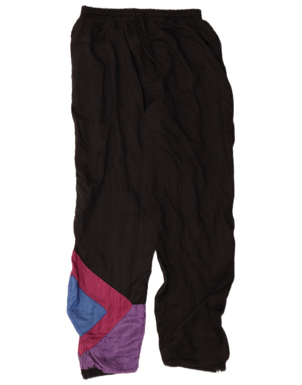 Vintage Mens Tracksuit Trousers Joggers XL  Black Colourblock