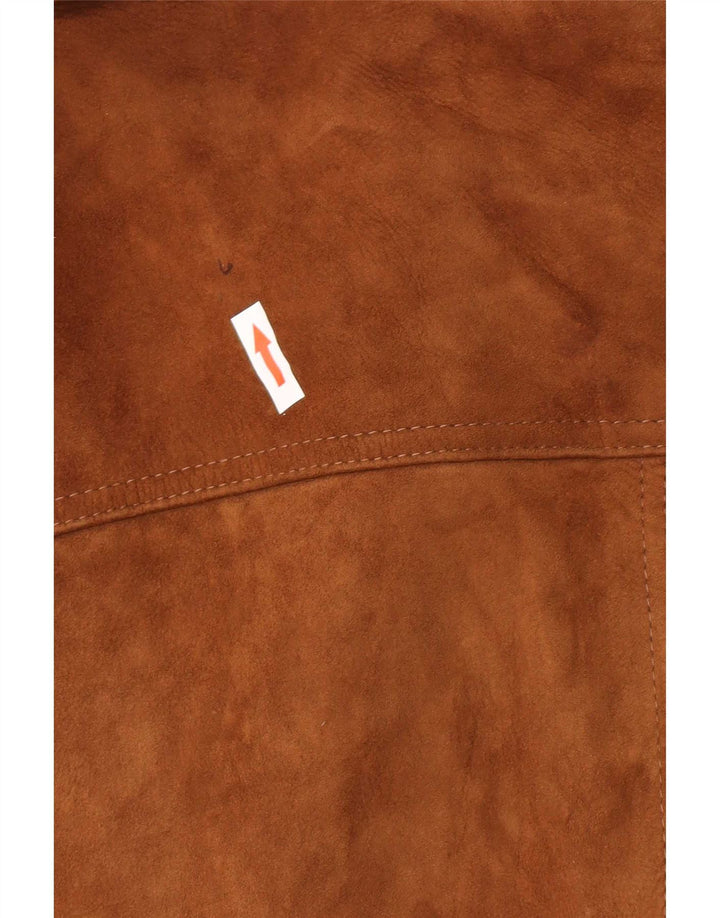 Vintage Mens Suede Jacket UK 38 Medium Brown Leather