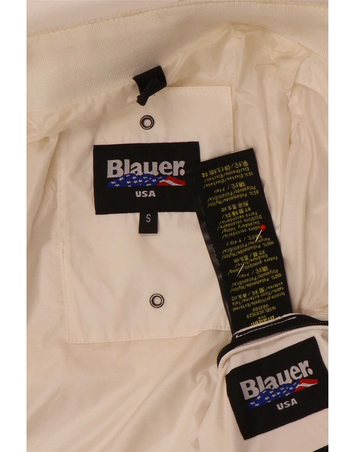 Blauer Womens Bomber Jacket UK 10 Small White Nylon
