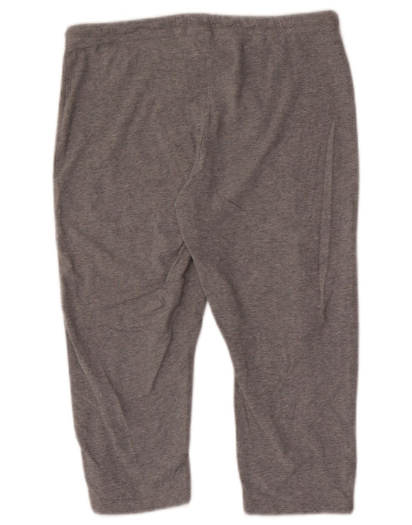 ASICS Womens Capri Tracksuit Trousers UK 12 Medium  Grey Flecked Cotton