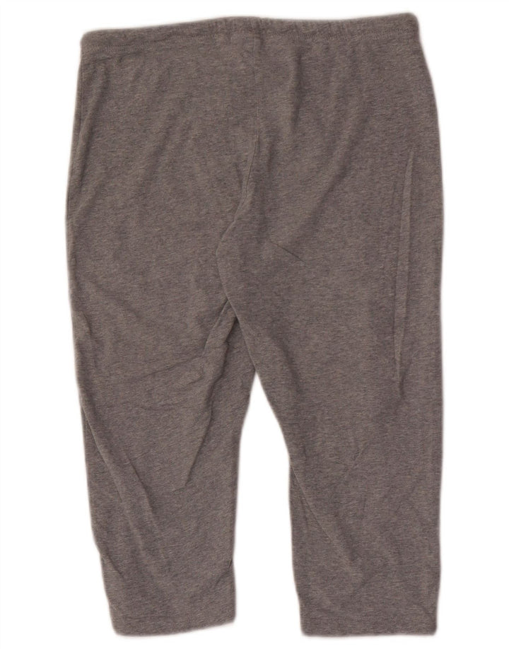 ASICS Womens Capri Tracksuit Trousers UK 12 Medium  Grey Flecked Cotton