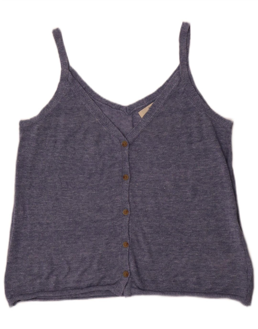 FAT FACE Womens Sleeveless Cardigan Sweater UK 10 Small Blue Linen