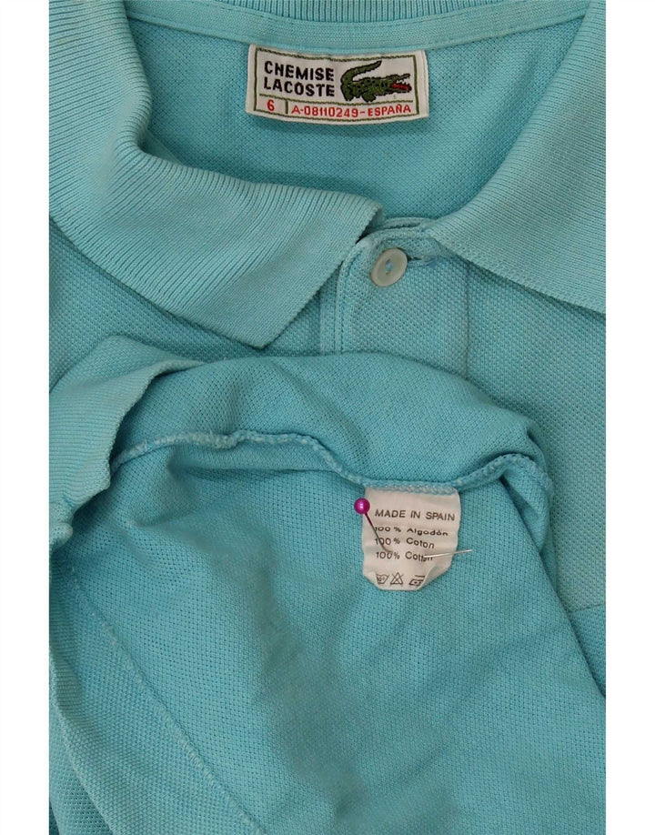Lacoste Mens Polo Shirt Size 6 XL Turquoise Cotton