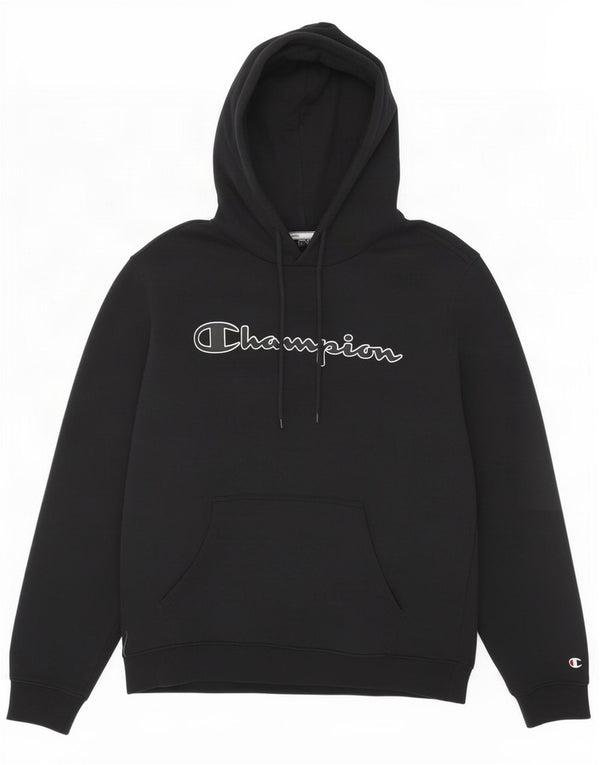 Champion Mens Graphic Hoodie Jumper Large Black