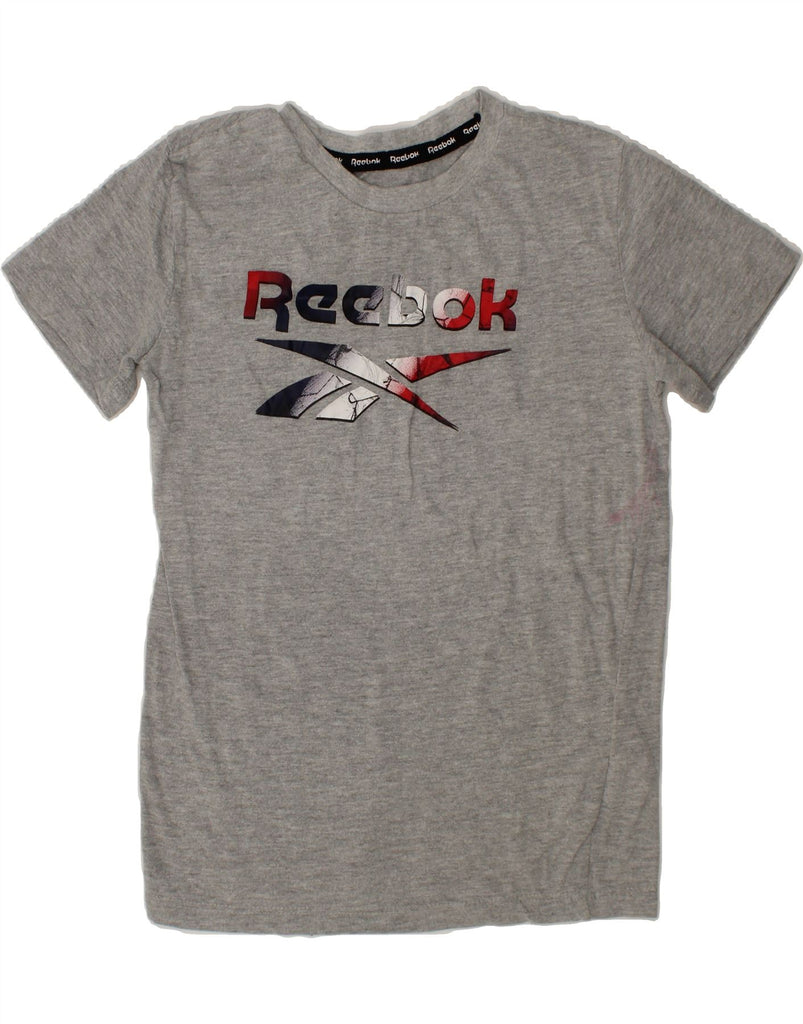 REEBOK Boys Graphic T-Shirt Top 7-8 Years Grey Cotton Vintage Reebok and Second-Hand Reebok from Messina Hembry 