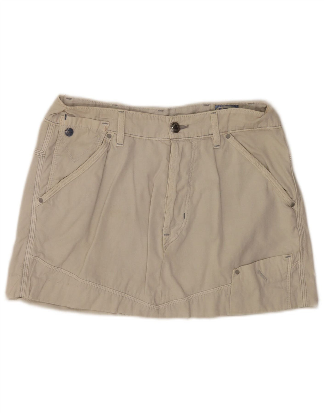 G-Star Womens Graphic Mini Skirt W32 Large Beige Cotton