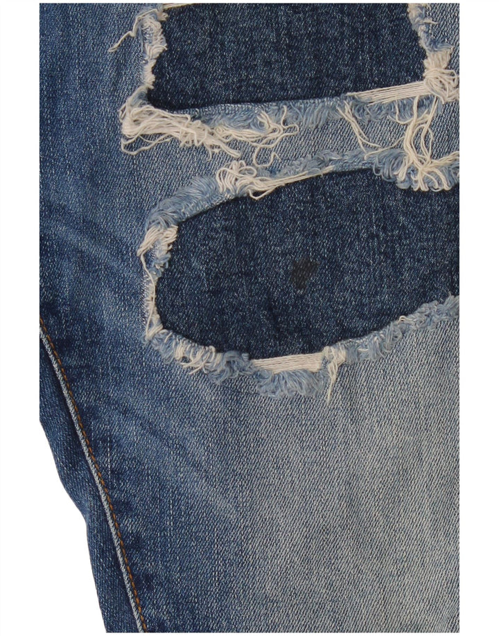 ZARA Mens Distressed Cropped Jeans EU 38 Small W30 L26 Blue Cotton