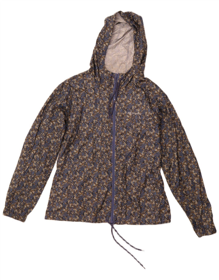 COLUMBIA Womens Hooded Rain Jacket UK 14 Medium Multicoloured Floral
