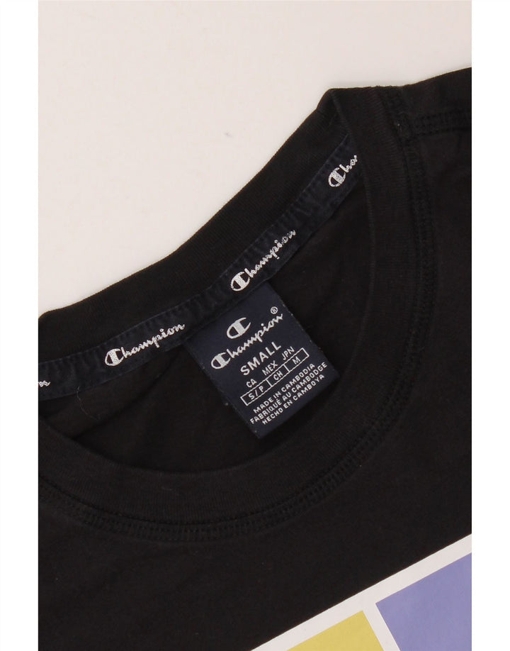 Champion Mens Graphic T-Shirt Top Small Black