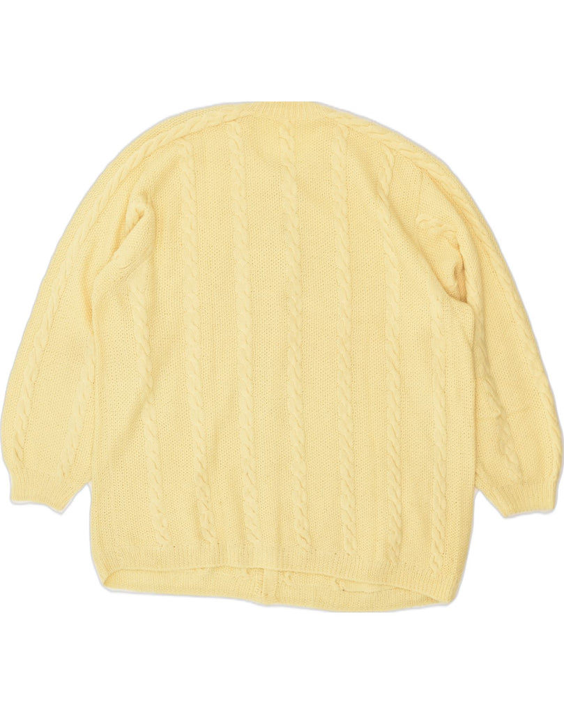 VINTAGE Womens Cardigan Sweater UK 18 XL Yellow | Vintage Vintage | Thrift | Second-Hand Vintage | Used Clothing | Messina Hembry 