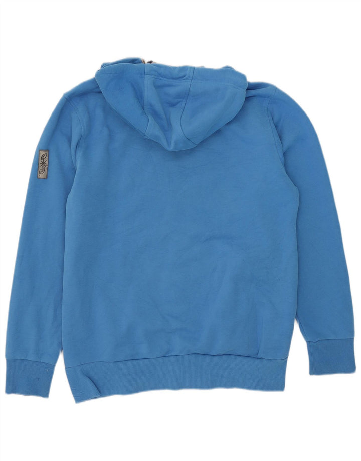 OFFSHORE Mens Zip Hoodie Sweater Medium Blue Cotton