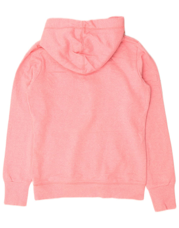 Superdry Womens Graphic Hoodie Jumper UK 10 Small Pink Cotton