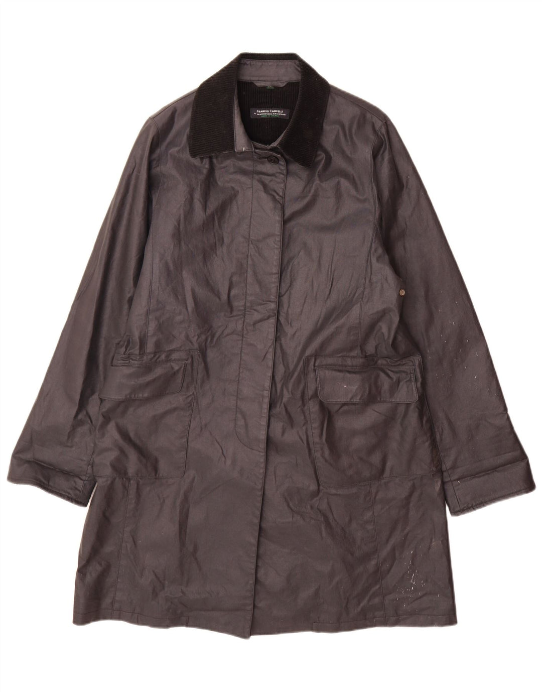 Mackintosh Womens Raincoat UK 14 Medium Black Cotton