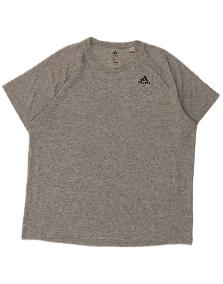 ADIDAS Mens Climalite T-Shirt Top Large Grey Flecked