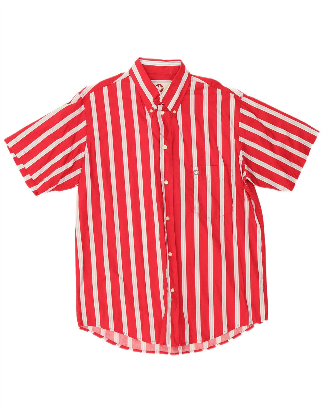 MURPHY & NYE Mens Short Sleeve Shirt Medium Red Striped