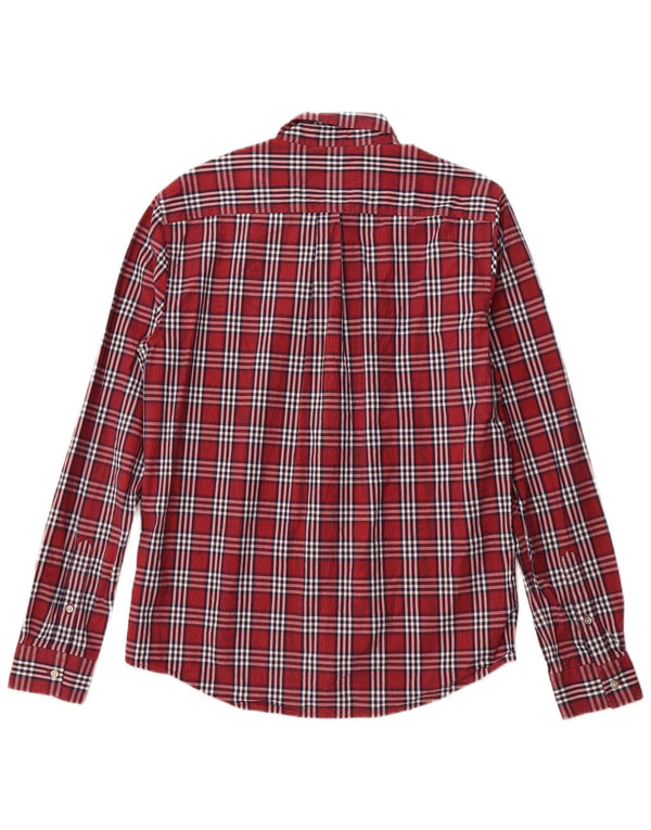 SUPERDRY Mens Regular Fit Shirt Large Burgundy Check Cotton