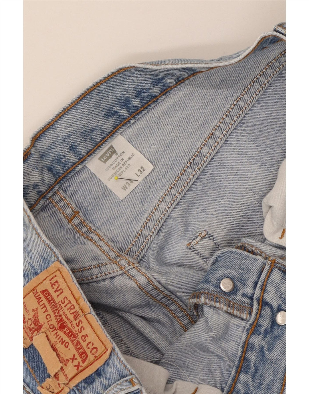 Levi's Mens Straight Jeans W34 L32 Blue Cotton