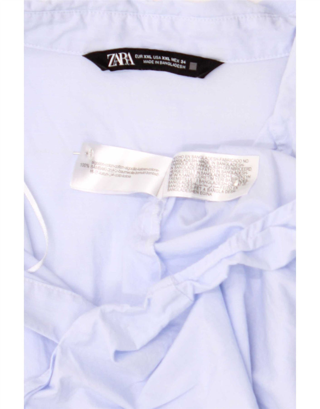 Zara Womens Shirt UK 20 2XL Blue Cotton