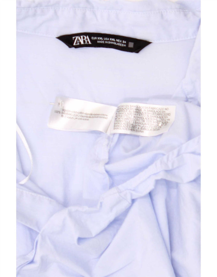 Zara Womens Shirt UK 20 2XL Blue Cotton