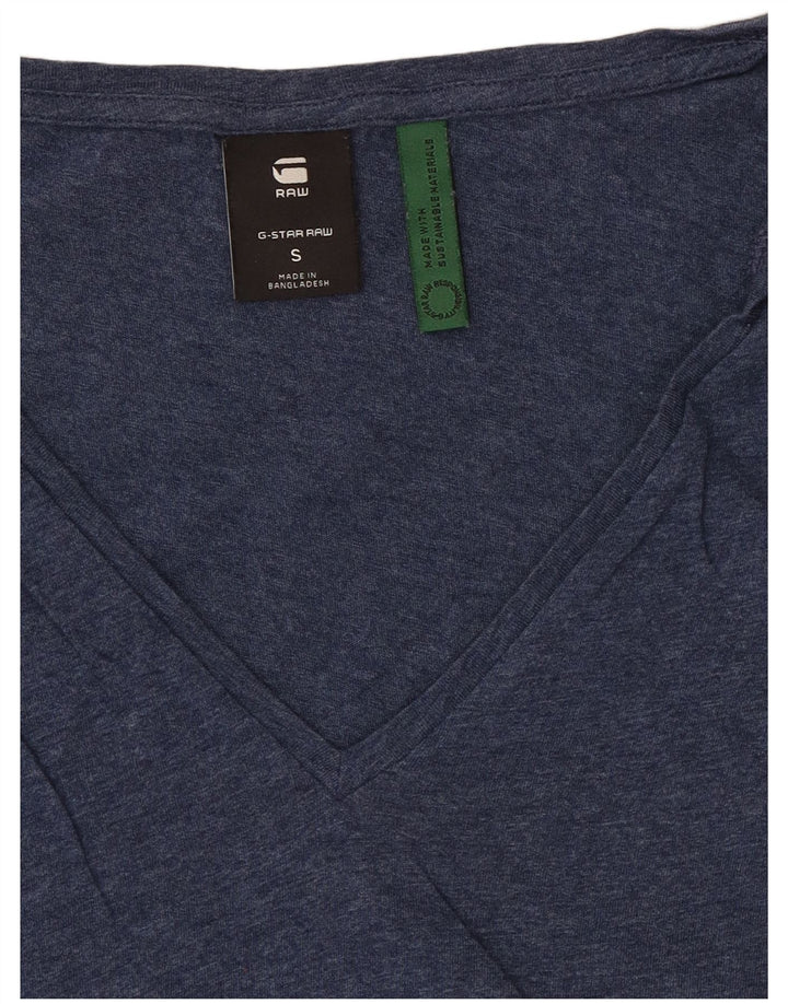 G-Star Womens Top Long Sleeve UK 10 Small Navy Blue