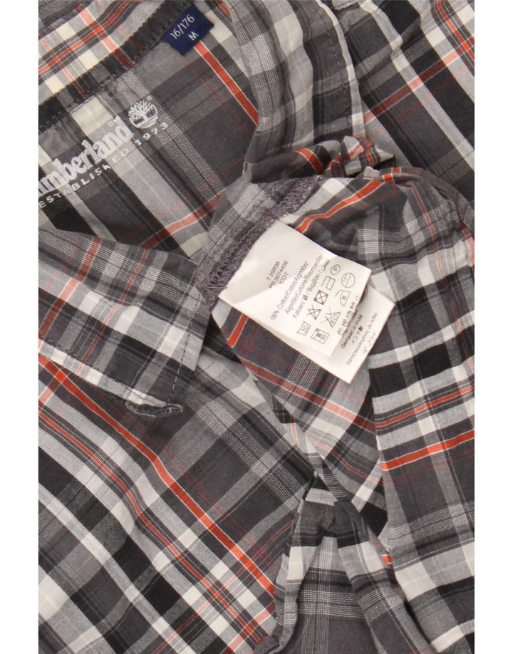 Timberland Boys Flannel Shirt Medium 15-16 Years Grey Plaid Cotton