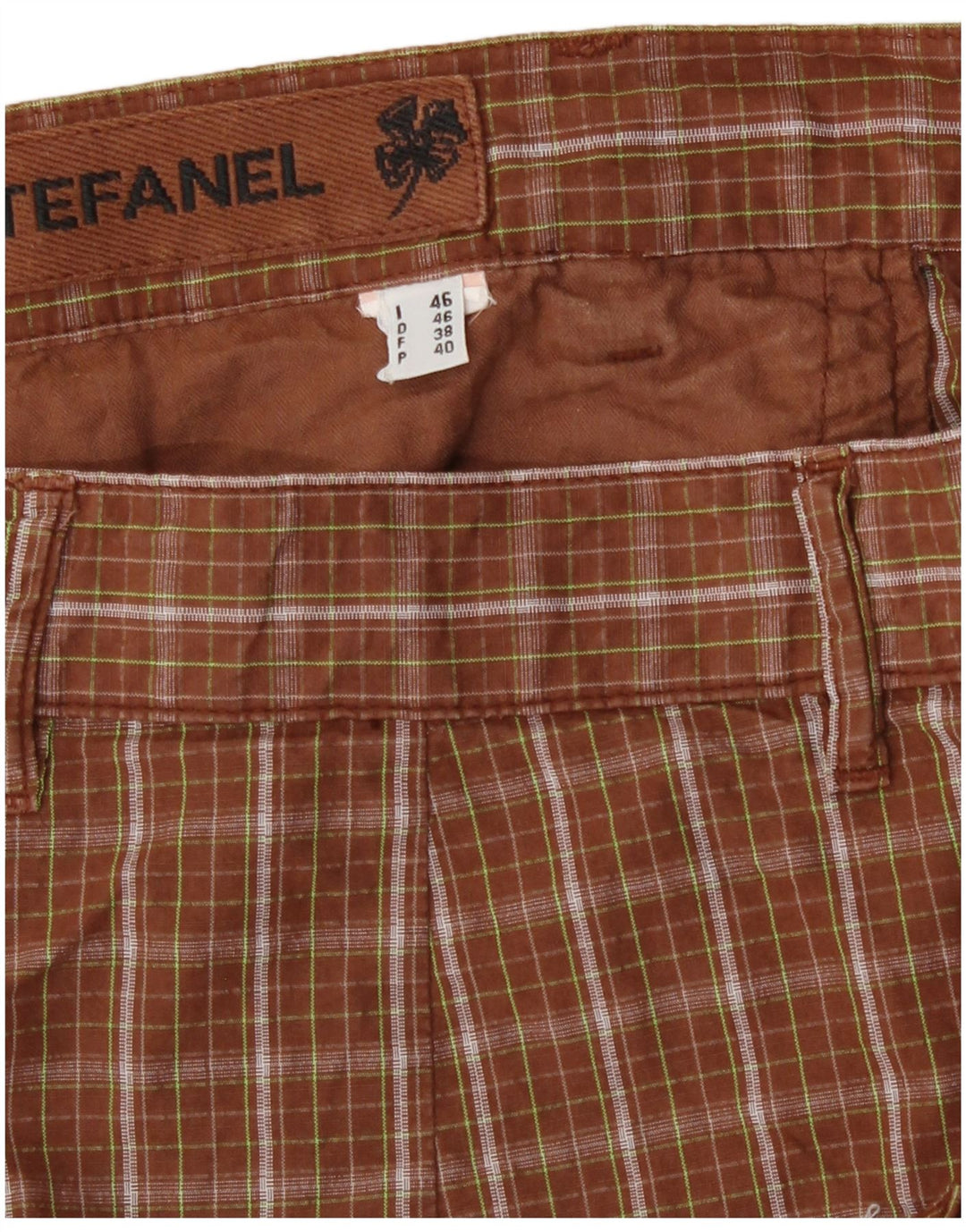 Stefanel Mens Cargo Shorts IT 46 Small W30  Brown Check