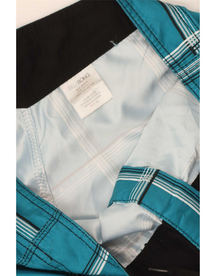 Billabong Mens Swimming Shorts Large Blue Check Polyester