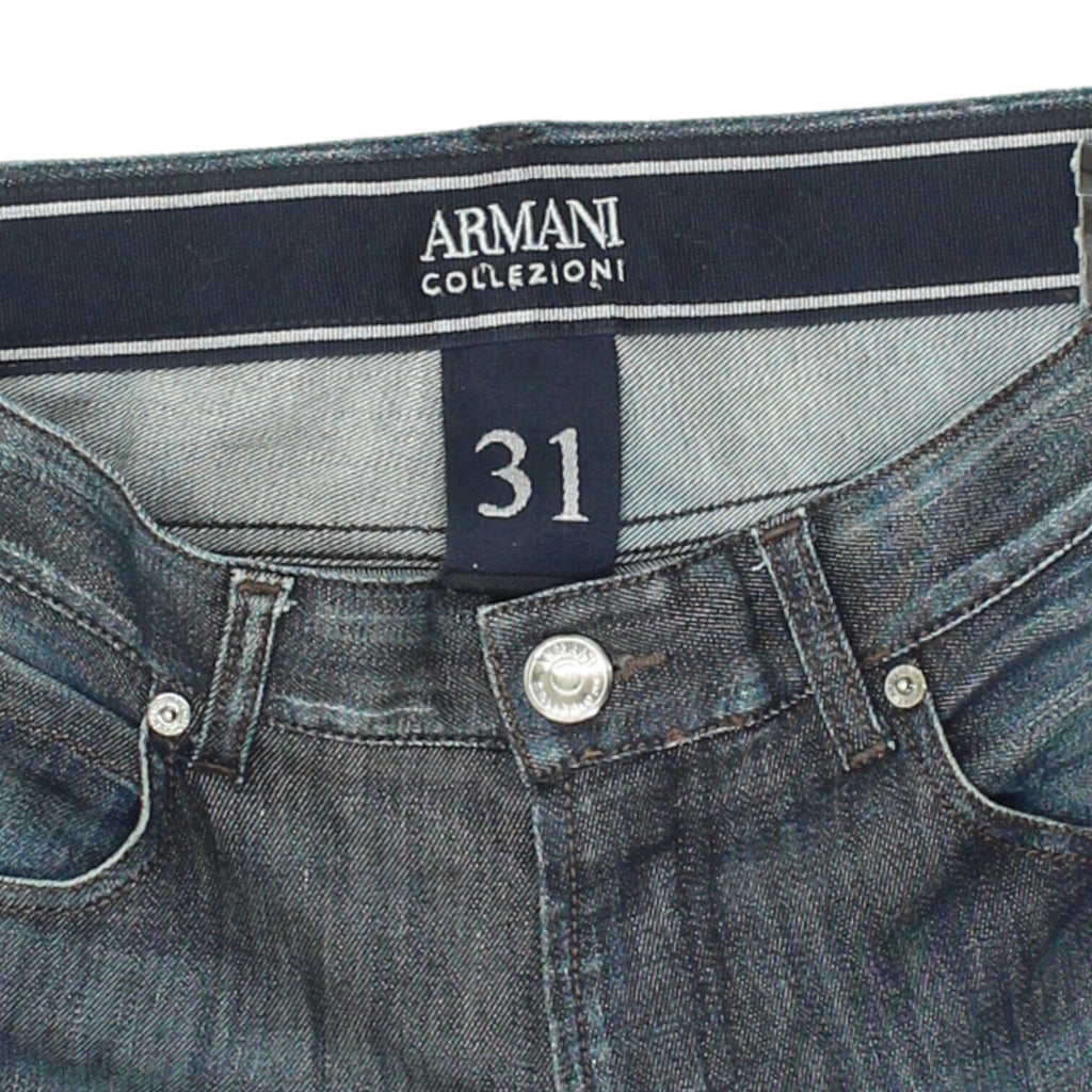 Armani Collezioni Mens Blue Straight Jeans | Vintage Luxury Designer Denim VTG | Vintage Messina Hembry | Thrift | Second-Hand Messina Hembry | Used Clothing | Messina Hembry 