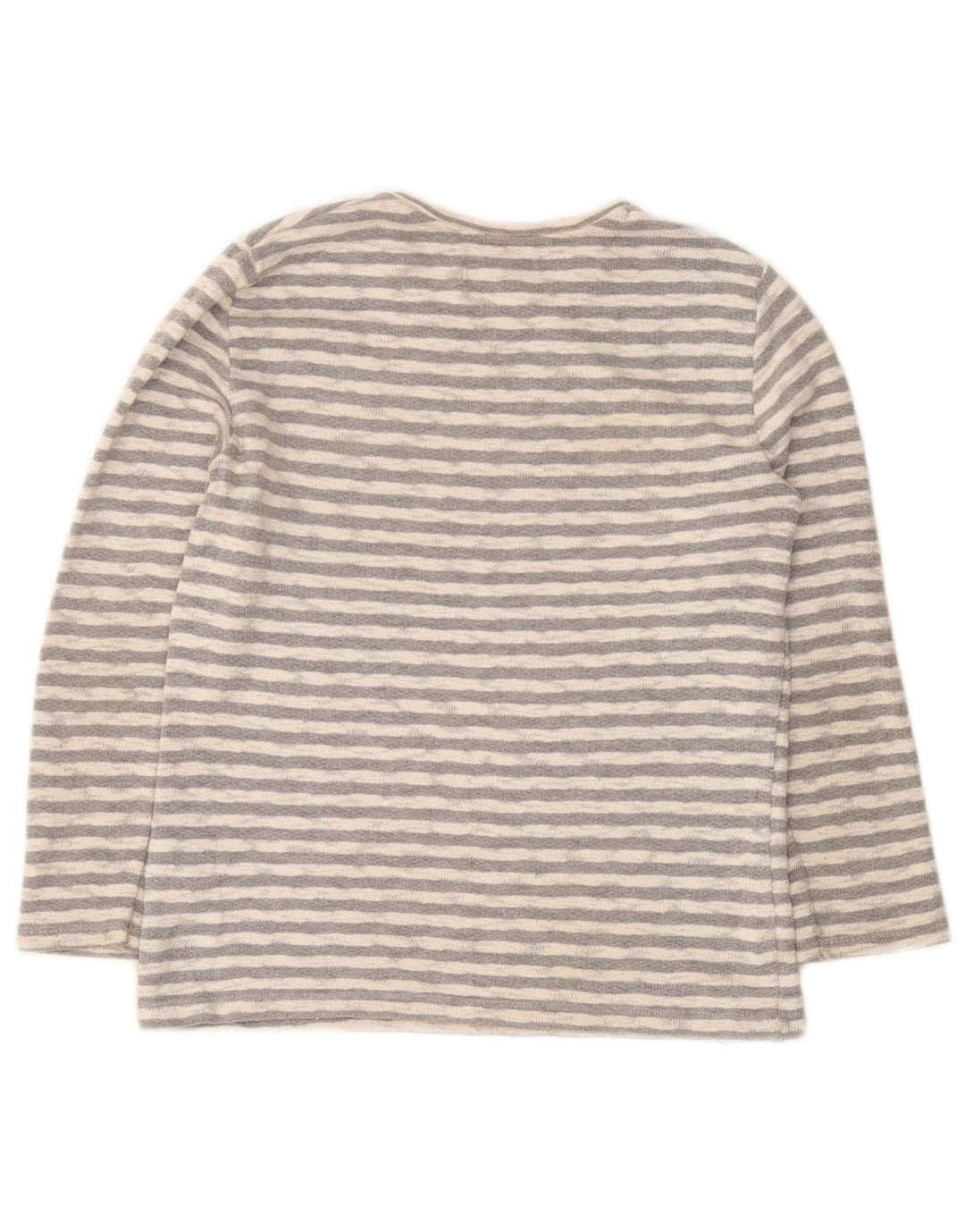 Zara Boys Graphic Top Long Sleeve 9-10 Years Grey Striped Cotton