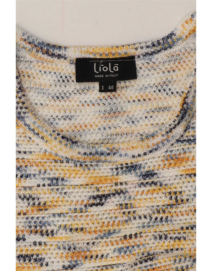 Liola Womens Crop Knit Blouse Top IT 48 XL Multicoloured Flecked