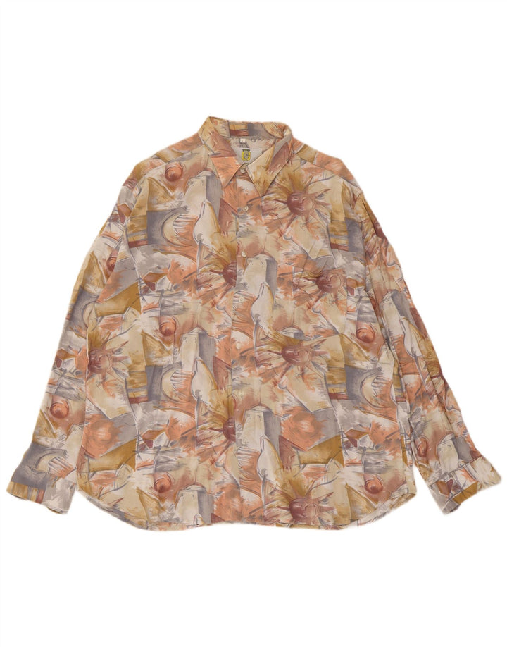VINTAGE Mens Abstract Pattern Shirt Large Multicoloured
