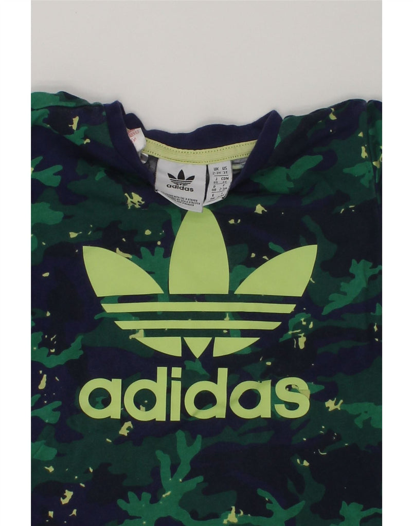 ADIDAS Boys Graphic T-Shirt Top 2-3 Years Green Camouflage Cotton | Vintage Adidas | Thrift | Second-Hand Adidas | Used Clothing | Messina Hembry 