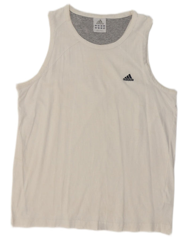 Adidas Mens Vest Top Medium White Cotton