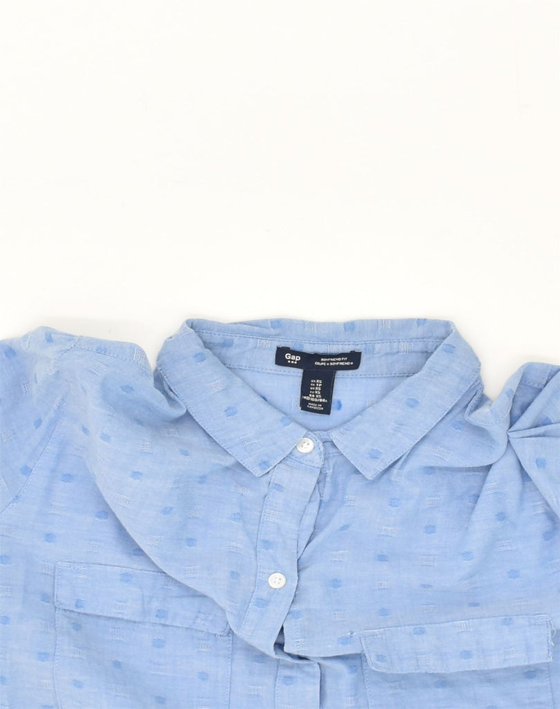 GAP Womens Shirt UK 6 XS Blue Spotted Cotton | Vintage Gap | Thrift | Second-Hand Gap | Used Clothing | Messina Hembry 