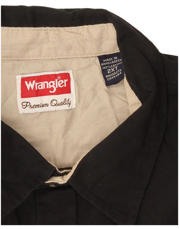 Wrangler Mens Tall Shirt 2XL Black Cotton