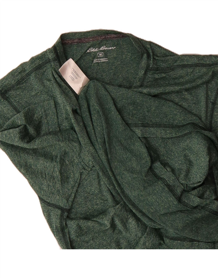 EDDIE BAUER Mens T-Shirt Top Medium Green Flecked Polyester Vintage Eddie Bauer and Second-Hand Eddie Bauer from Messina Hembry 
