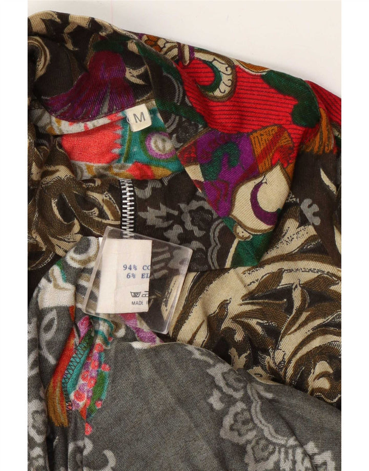 Vintage Womens Oversized Overcoat UK 14 Medium Multicoloured Paisley Cotton