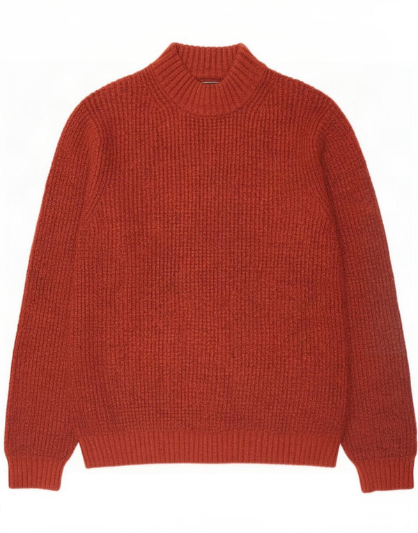 Marks & Spencer Mens Turtle Neck Jumper Sweater Medium Brown Acrylic