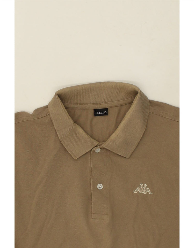 KAPPA Mens Long Sleeve Polo Shirt XL Brown Cotton | Vintage Kappa | Thrift | Second-Hand Kappa | Used Clothing | Messina Hembry 