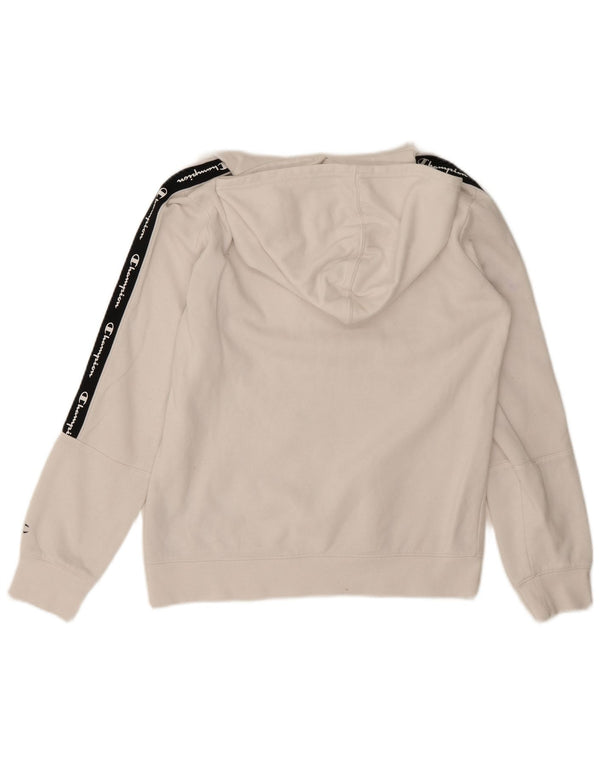 Champion Boys Graphic Hoodie Jumper 13-14 Years XL White Colourblock Cotton