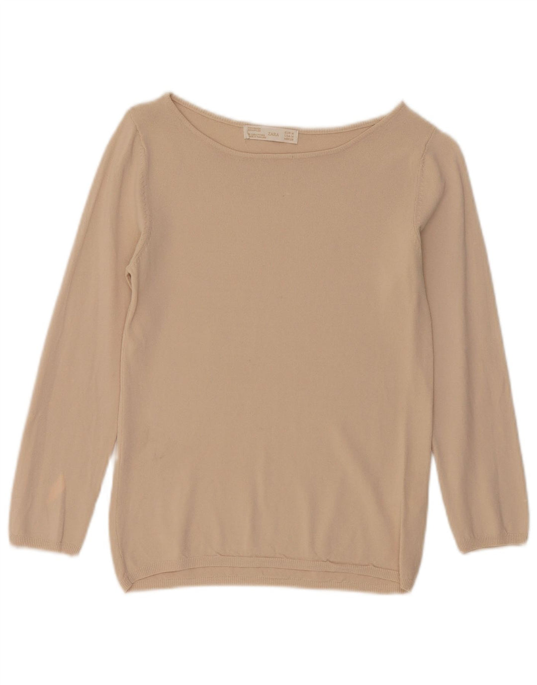 Zara Womens Blouse Top UK 12 Medium Beige
