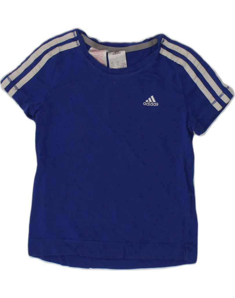 ADIDAS Boys T-Shirt Top 5-6 Years Navy Blue Cotton | Vintage Adidas | Thrift | Second-Hand Adidas | Used Clothing | Messina Hembry 