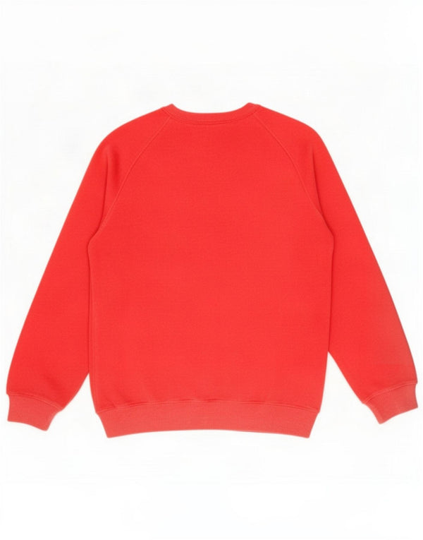 Vintage Womens Velour Sweatshirt Jumper UK 14 Medium Red Cotton