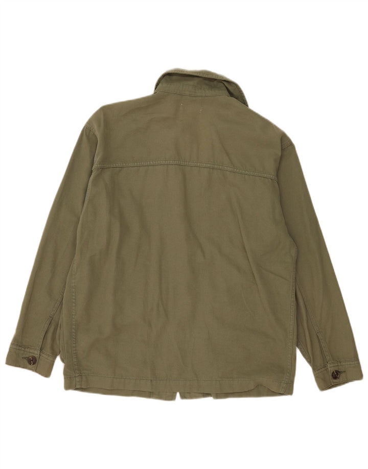 Topshop Womens Oversized Utility Jacket UK 10 Small Khaki Cotton