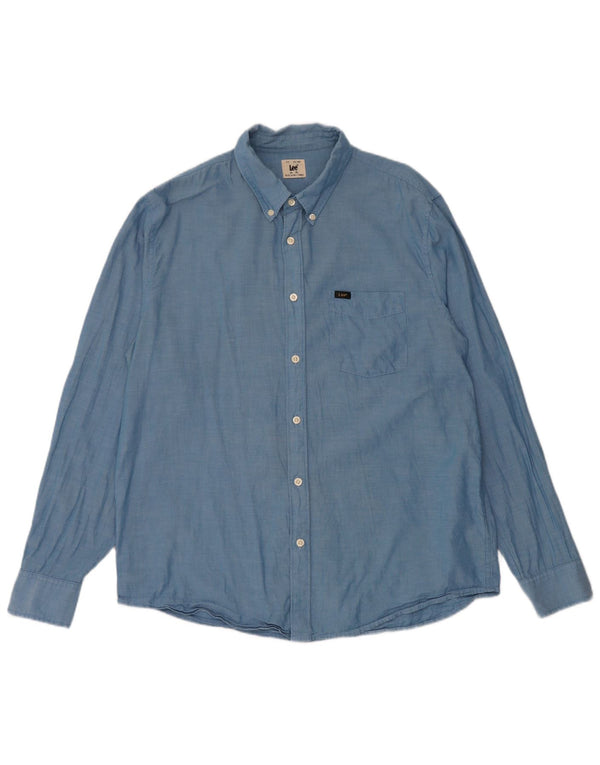 Lee Mens Shirt XL Blue Cotton