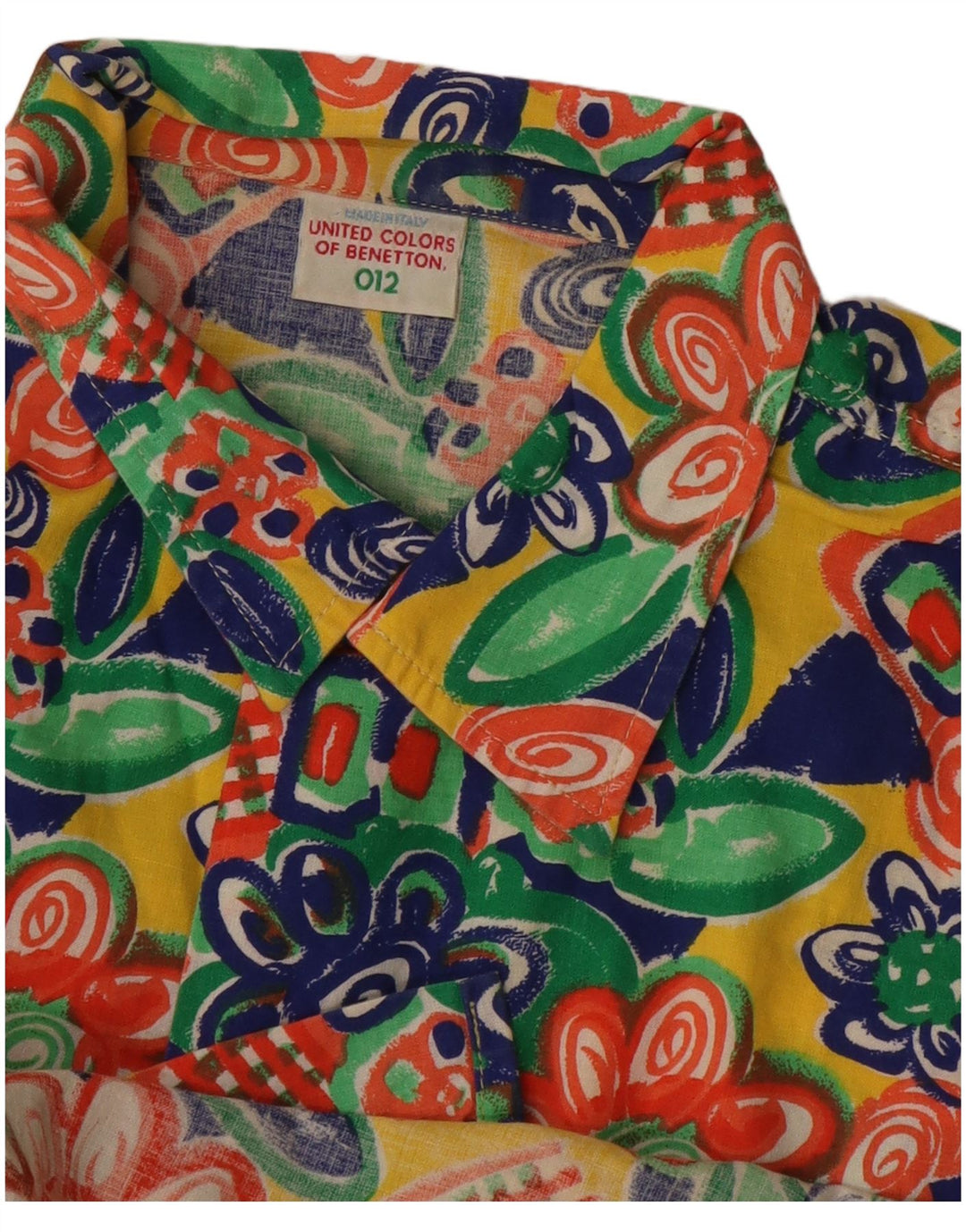 BENETTON Mens Short Sleeve Shirt Medium Multicoloured Floral