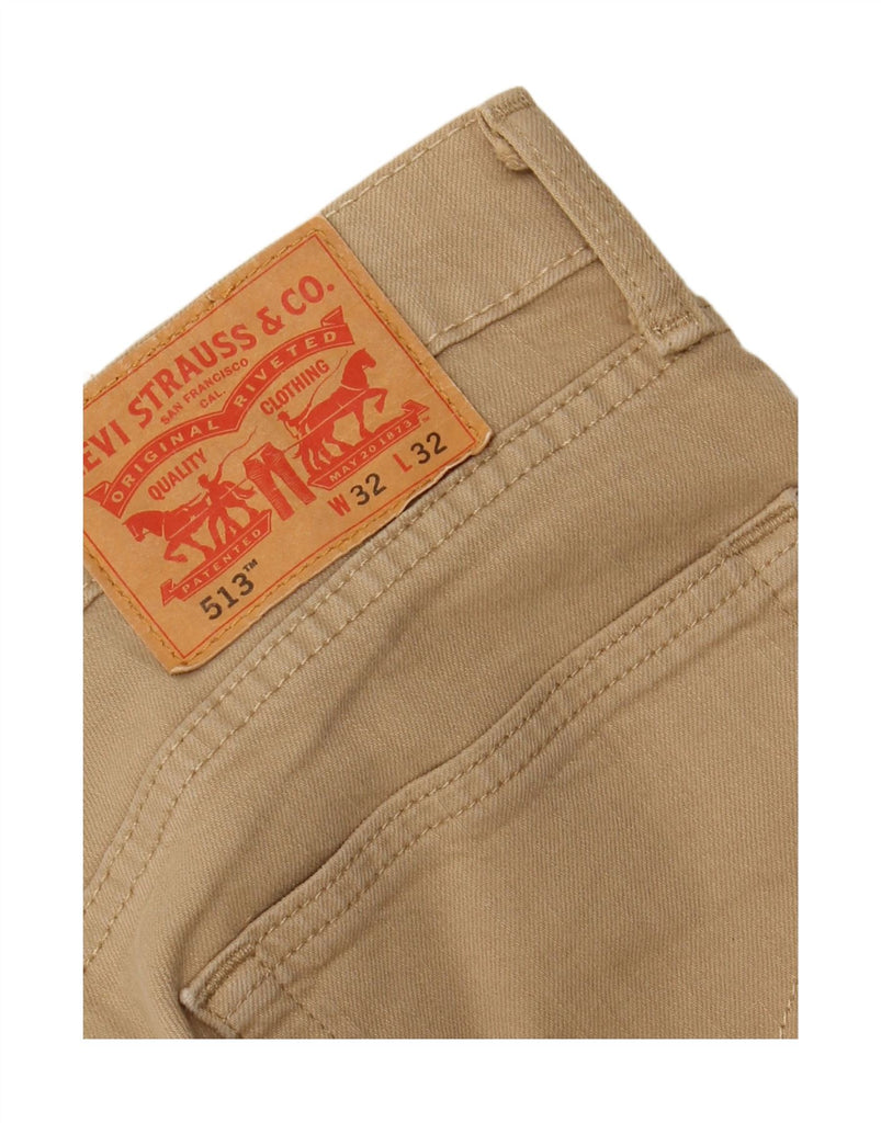 LEVI'S Mens 513 Slim Straight Jeans W32 L27 Beige Cotton Vintage Levi's and Second-Hand Levi's from Messina Hembry 