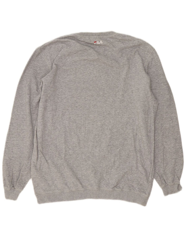 Fila Mens Graphic Sweatshirt Jumper XL Grey Flecked Cotton