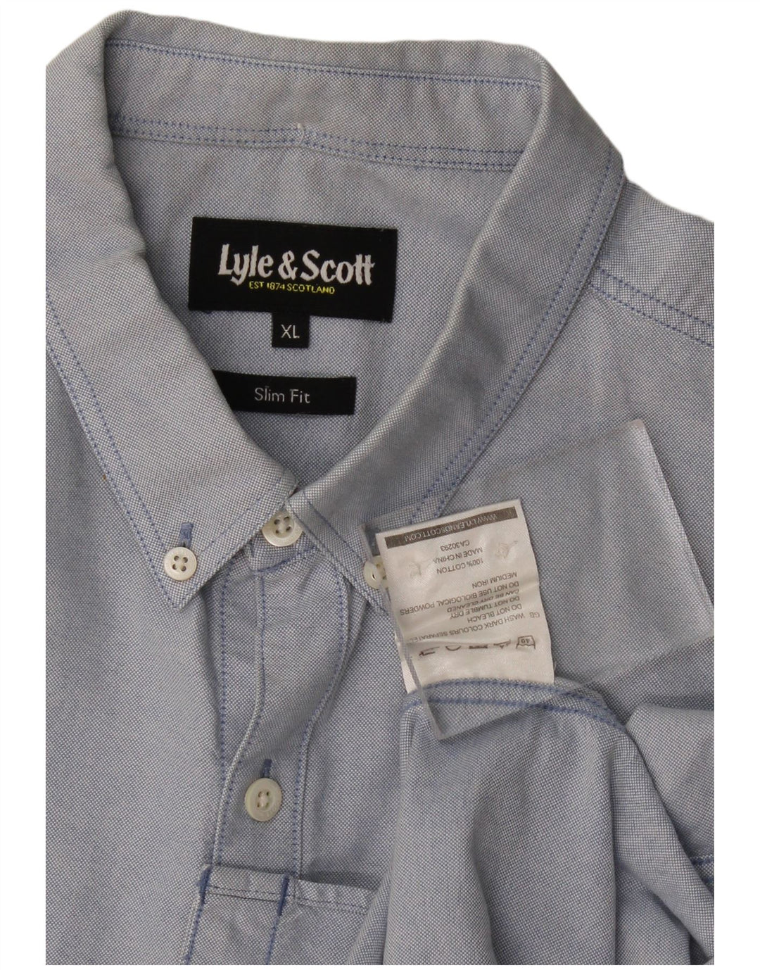 Lyle & Scott Mens Slim Fit Shirt XL Blue